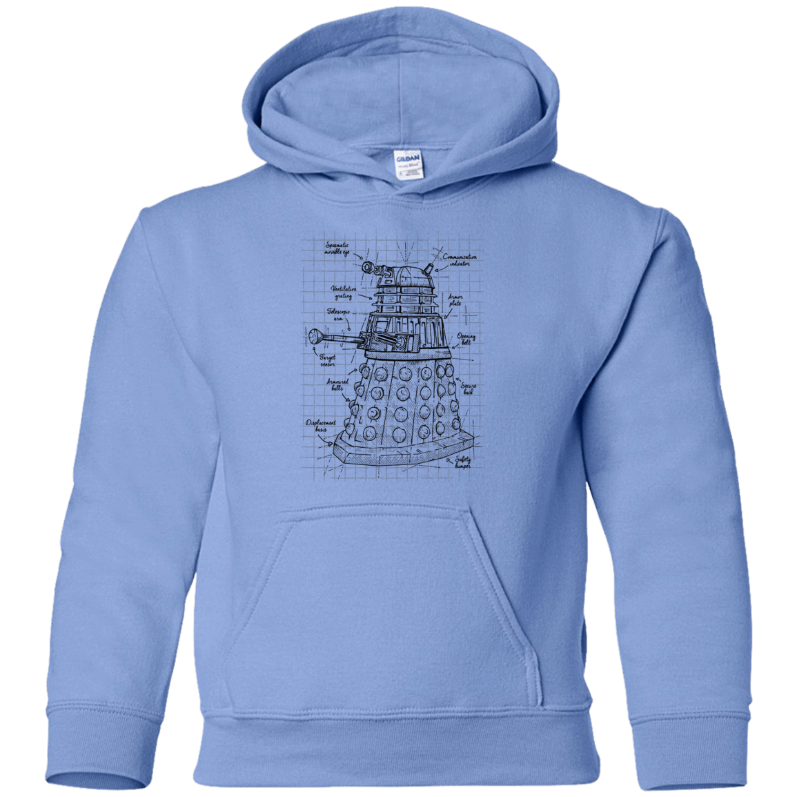 Sweatshirts Carolina Blue / YS Dalek Plan Youth Hoodie
