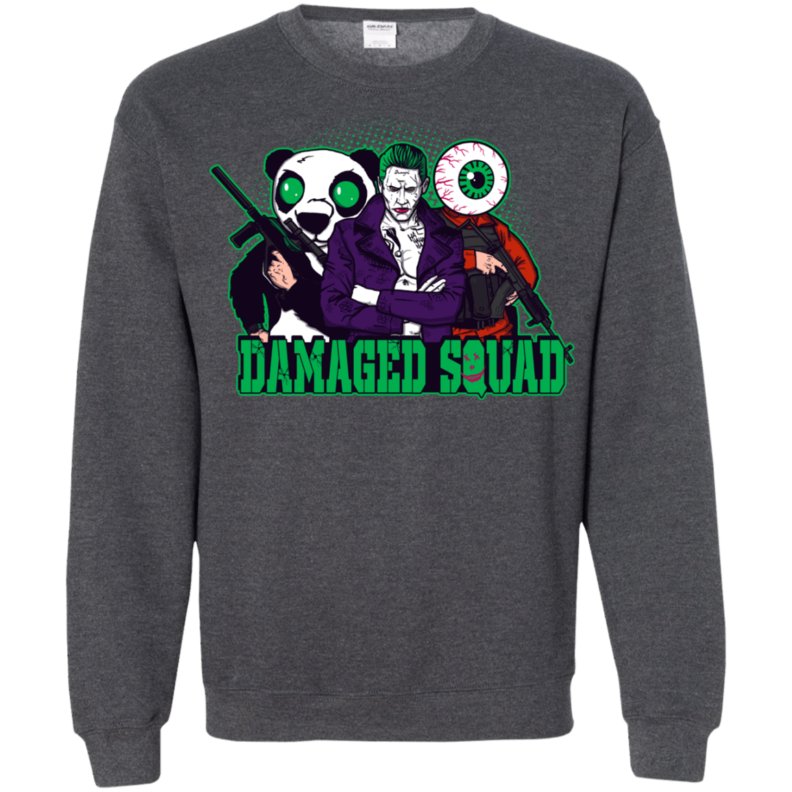 Sweatshirts Dark Heather / Small Damaged Squad Crewneck Sweatshirt