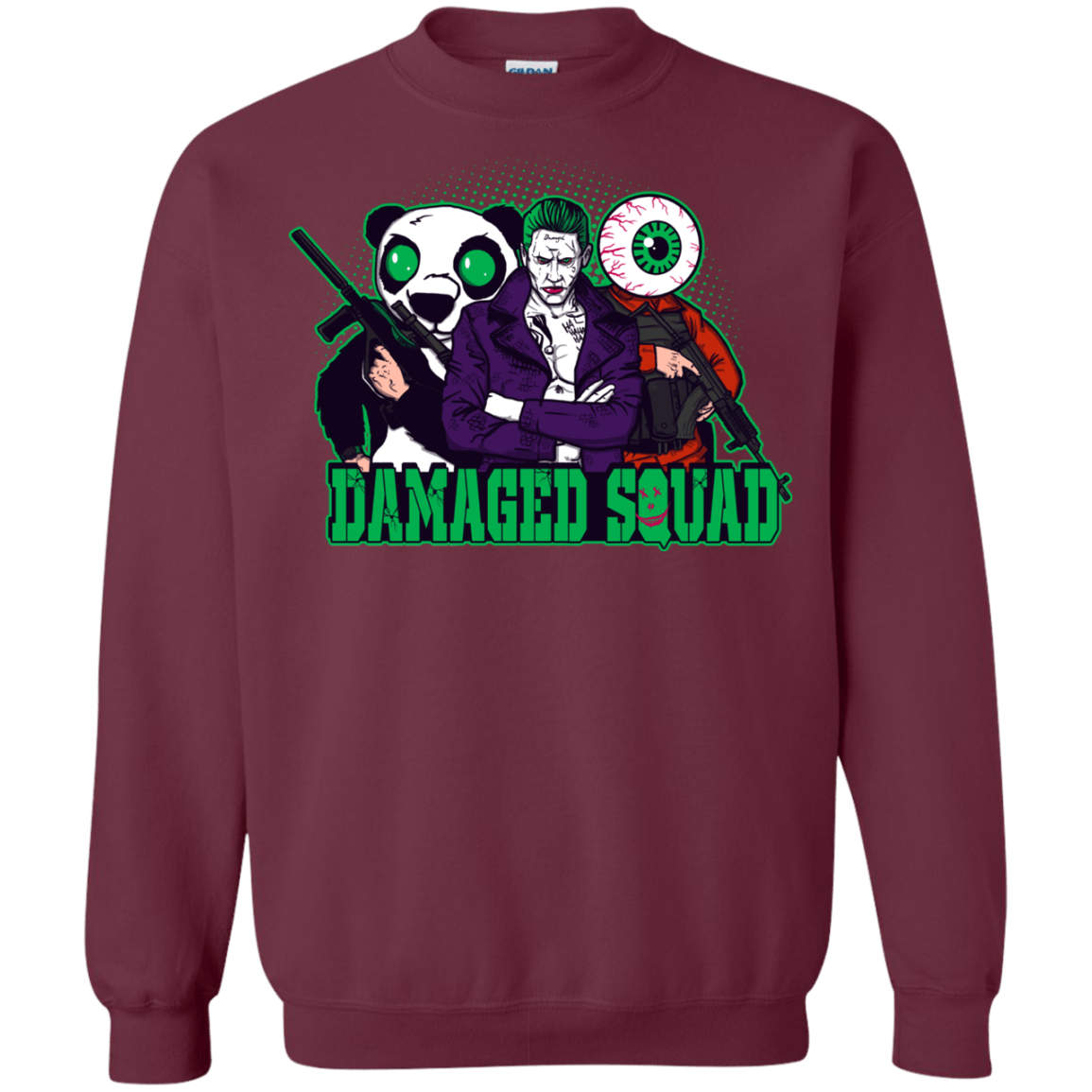 Sweatshirts Maroon / Small Damaged Squad Crewneck Sweatshirt