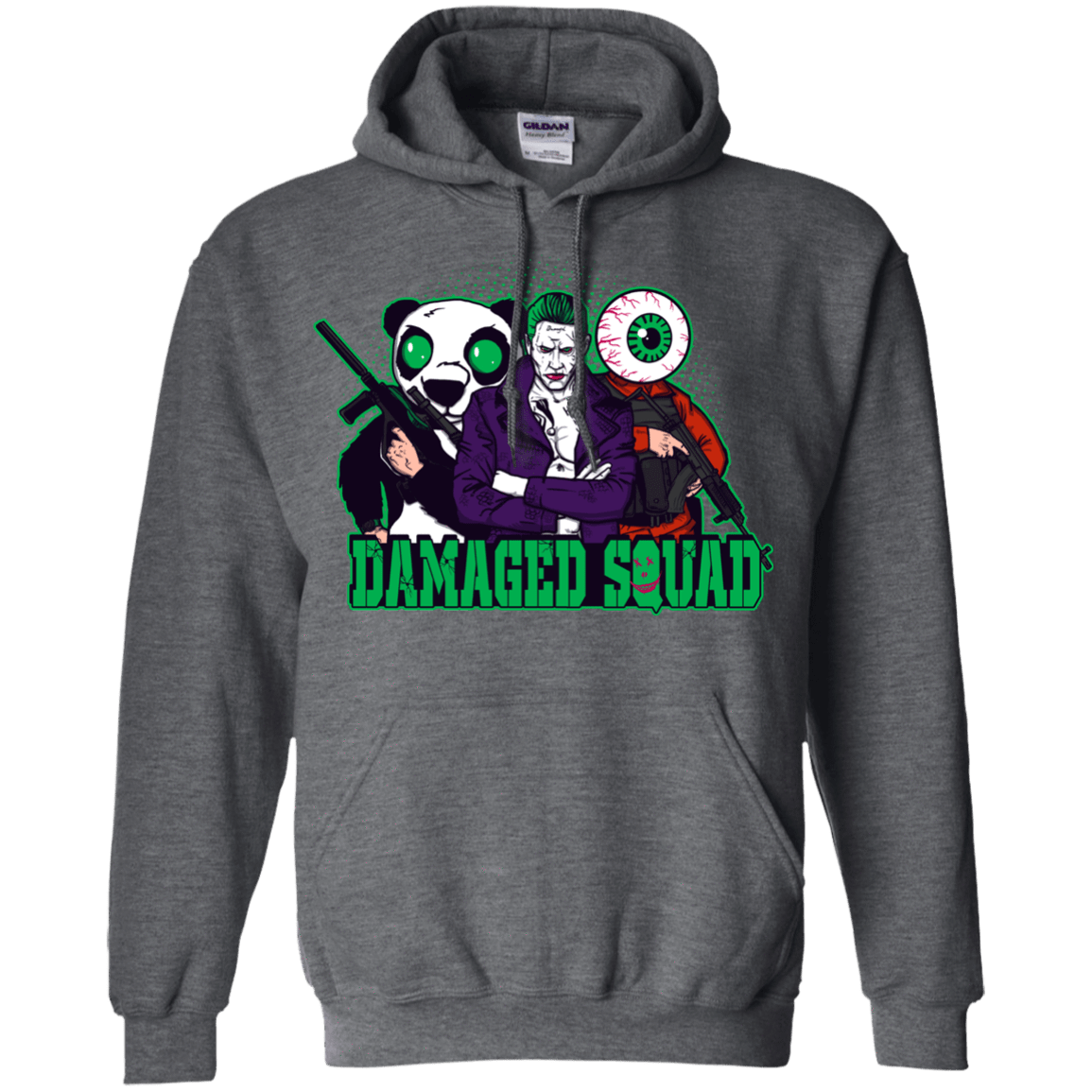 Sweatshirts Dark Heather / Small Damaged Squad Pullover Hoodie