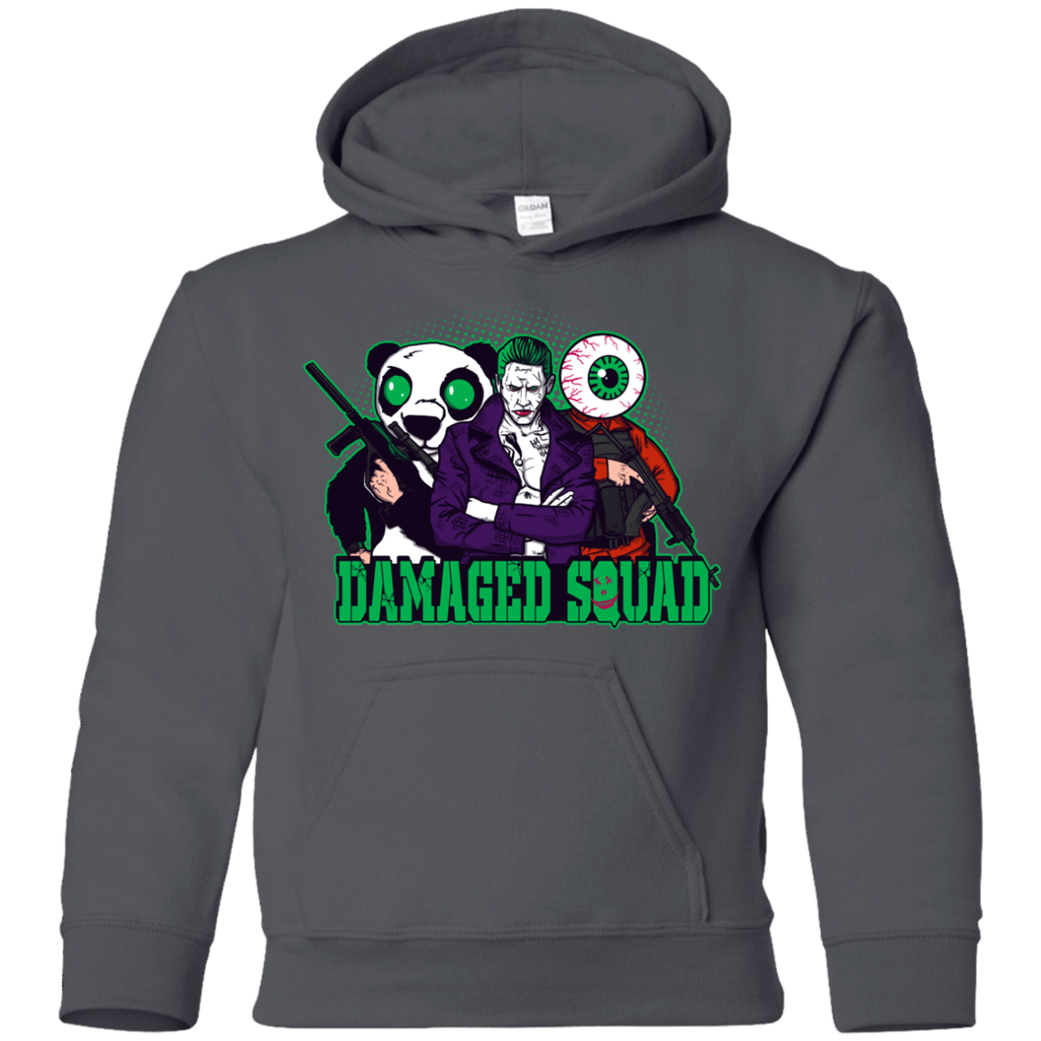 Sweatshirts Charcoal / YS Damaged Squad Youth Hoodie