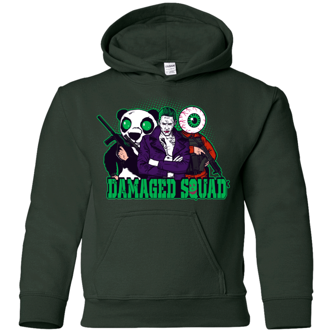 Sweatshirts Forest Green / YS Damaged Squad Youth Hoodie