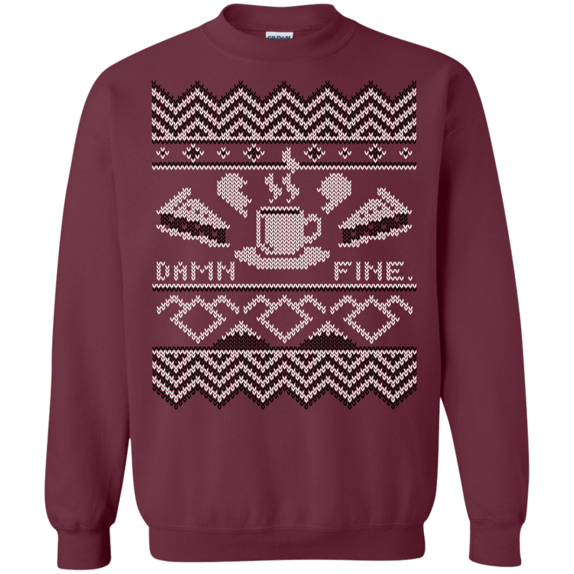 Sweatshirts Maroon / Small Damn Fine Sweater_mephias Crewneck Sweatshirt