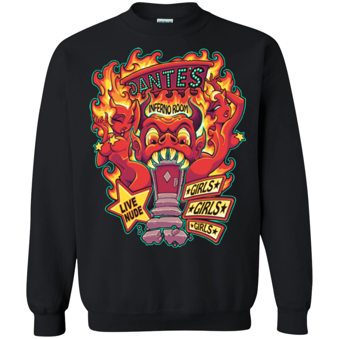 Sweatshirts Black / Small Dantes Inferno Room Crewneck Sweatshirt