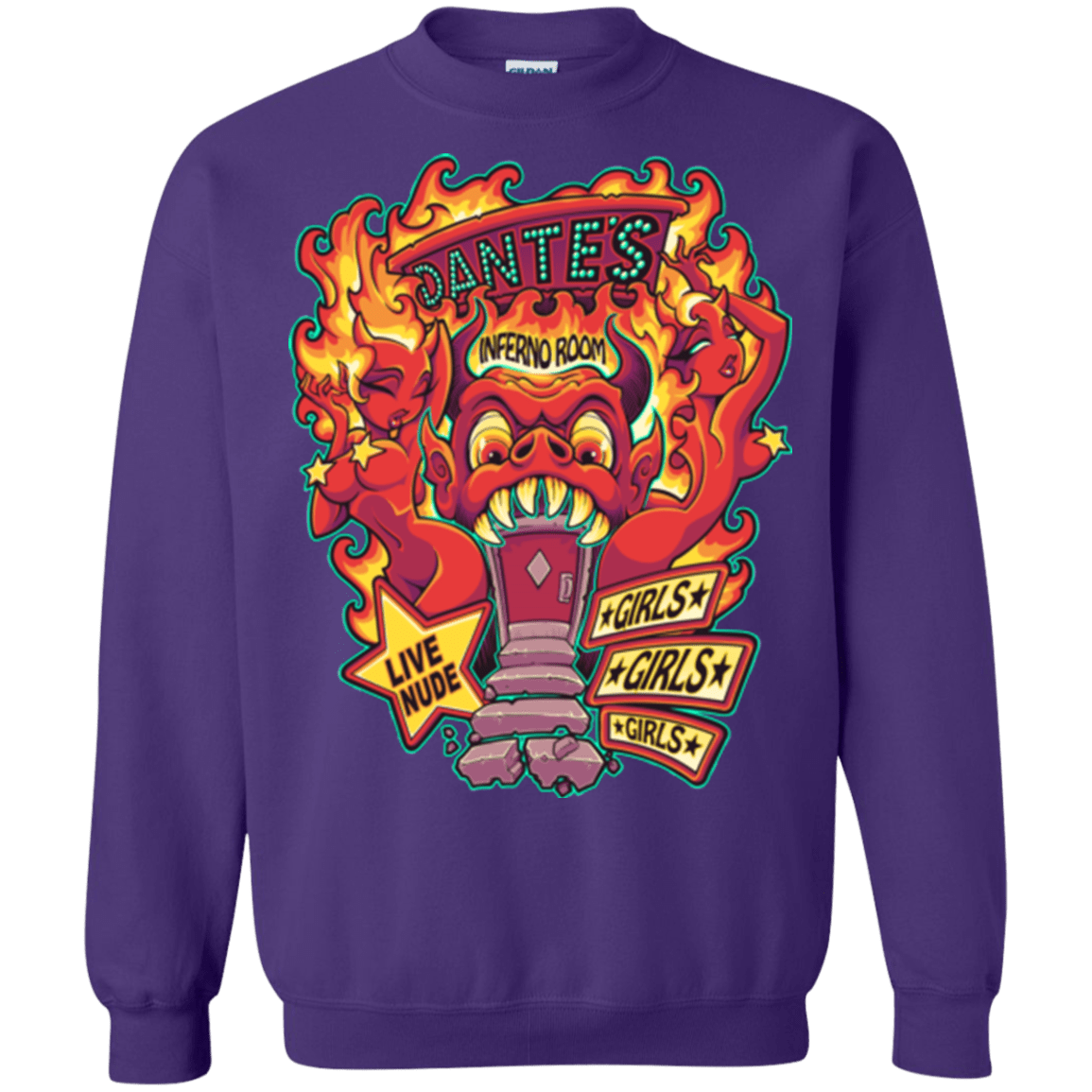 Sweatshirts Purple / Small Dantes Inferno Room Crewneck Sweatshirt