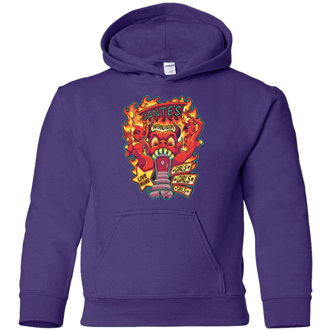 Sweatshirts Purple / YS Dantes Inferno Room Youth Hoodie