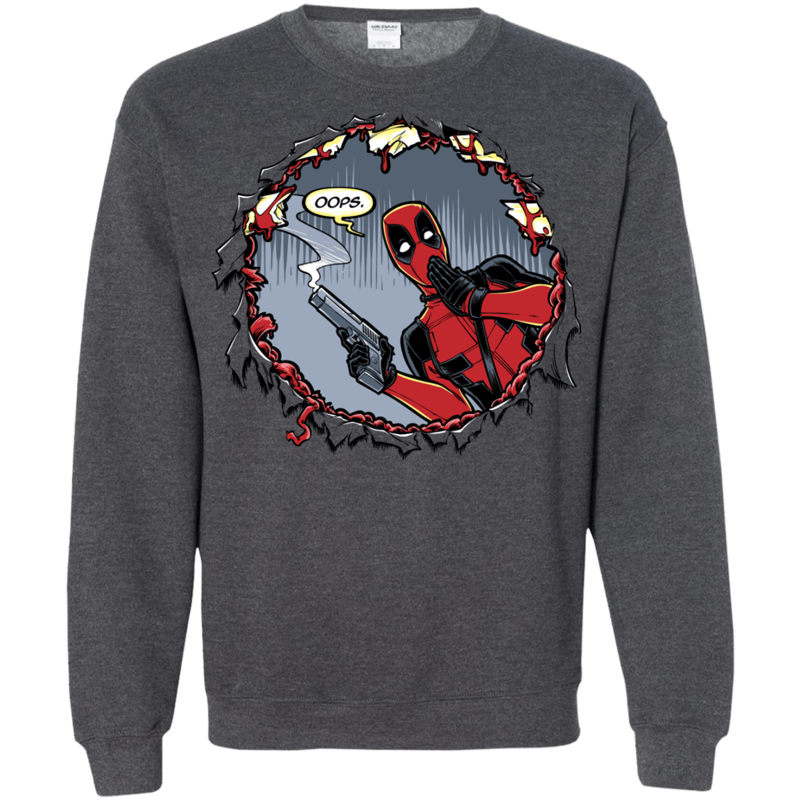 Sweatshirts Dark Heather / S Deadpool 007 Crewneck Sweatshirt