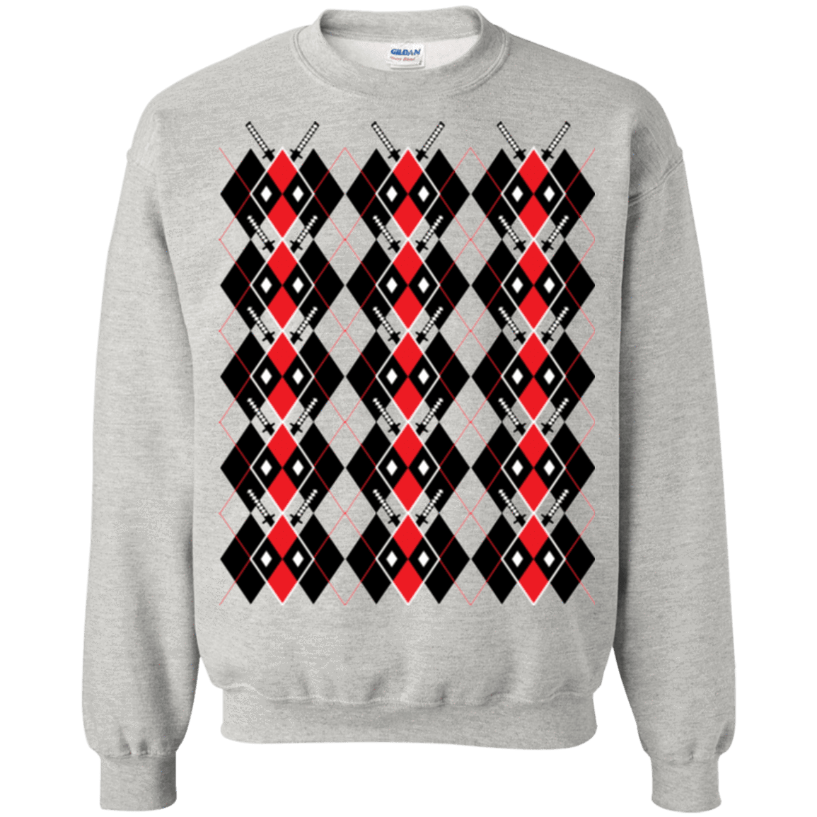 Sweatshirts Ash / Small Deadpool Argyle Crewneck Sweatshirt