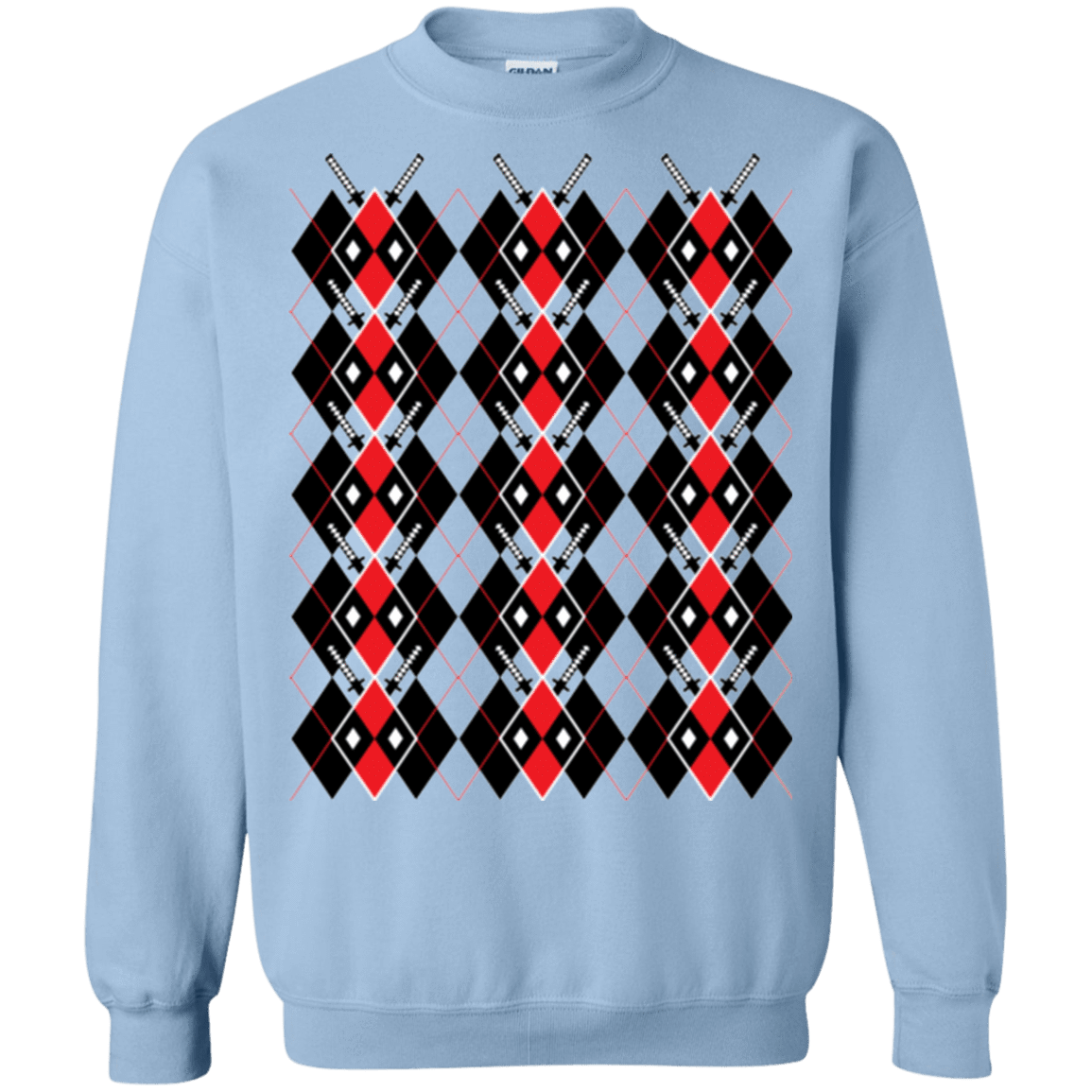 Sweatshirts Light Blue / Small Deadpool Argyle Crewneck Sweatshirt