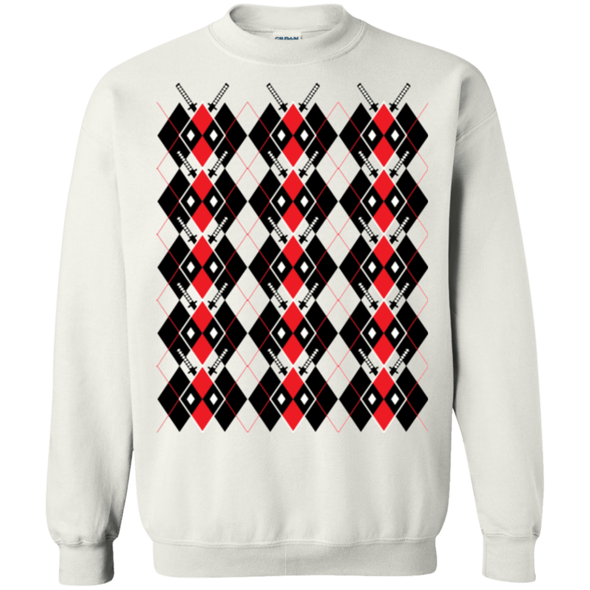 Sweatshirts White / Small Deadpool Argyle Crewneck Sweatshirt