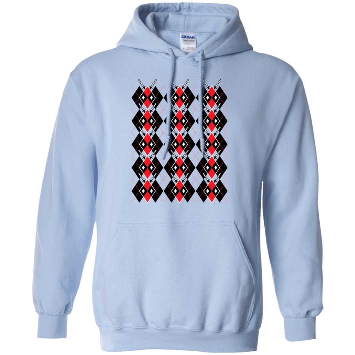 Sweatshirts Light Blue / Small Deadpool Argyle Pullover Hoodie