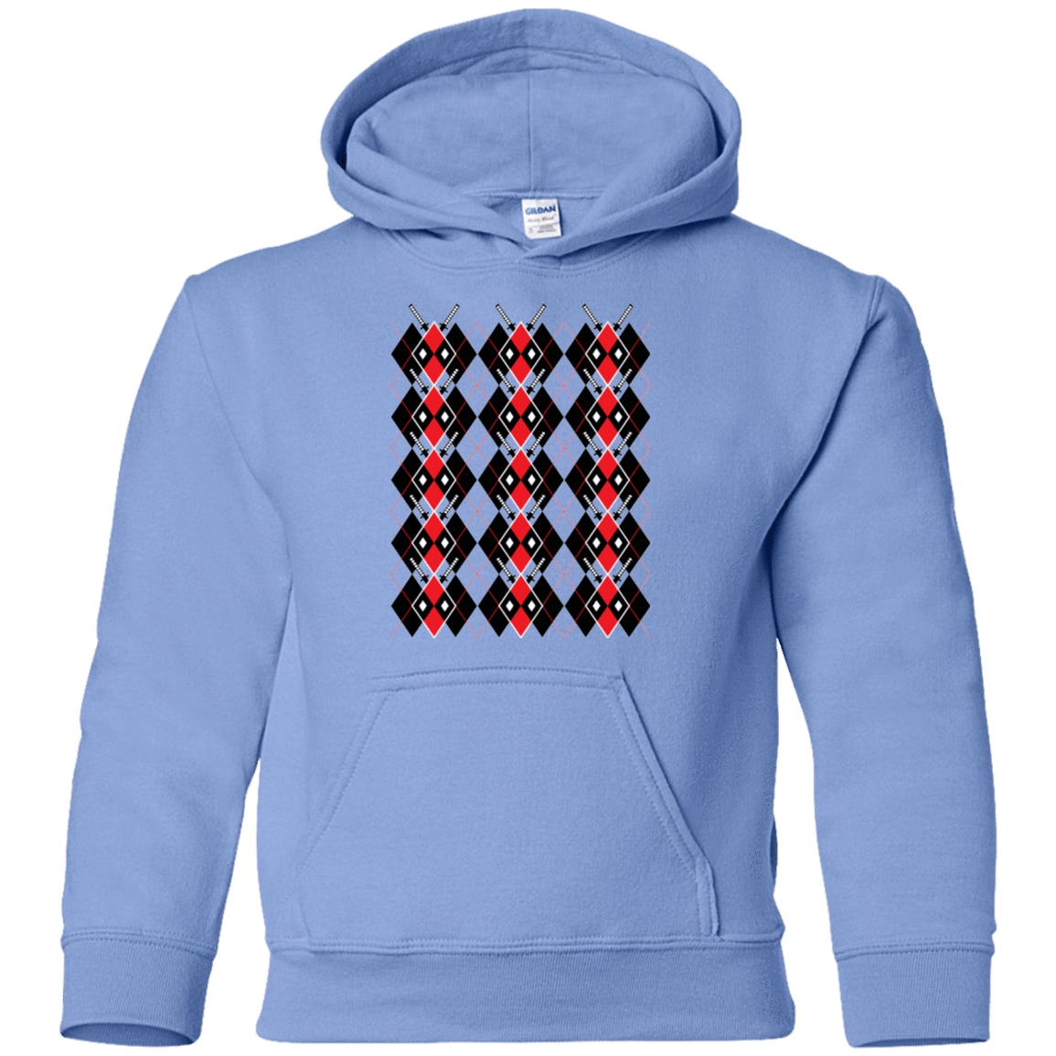 Sweatshirts Carolina Blue / YS Deadpool Argyle Youth Hoodie