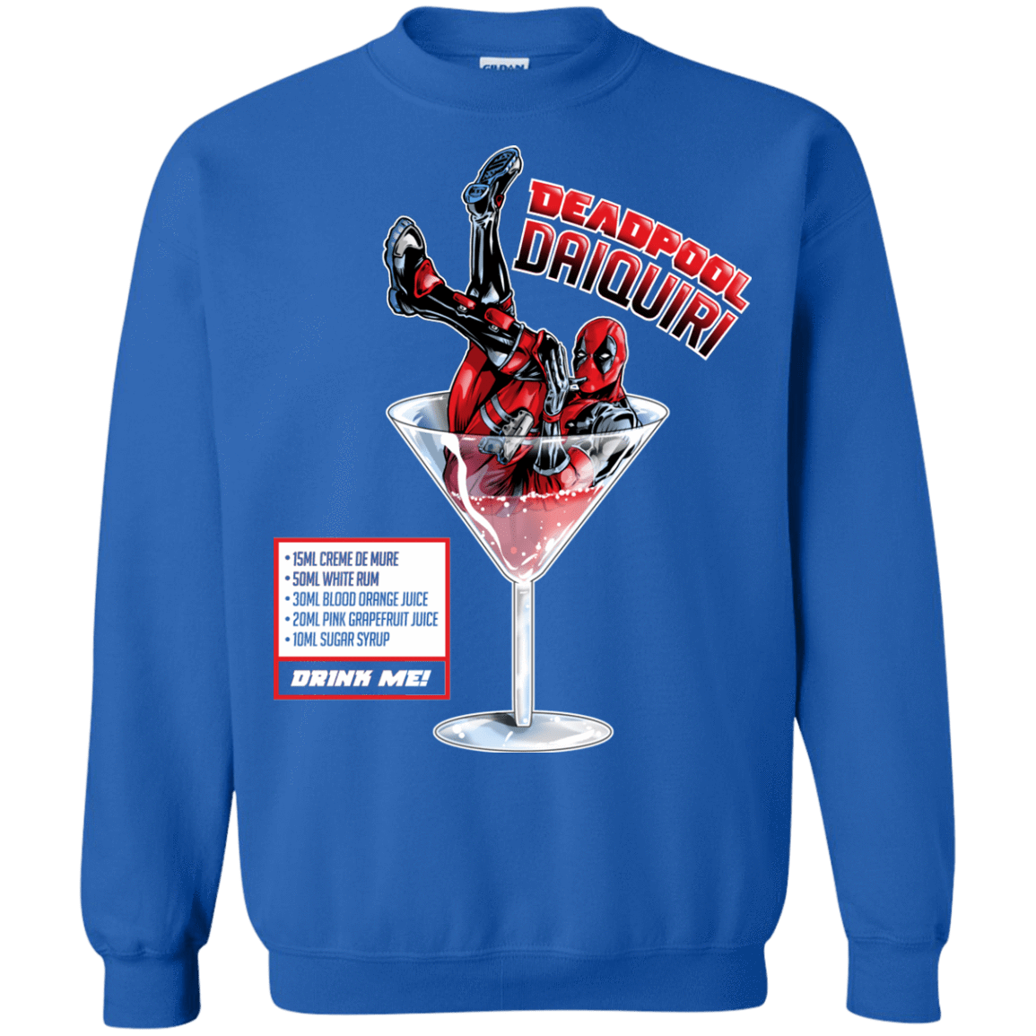 Sweatshirts Royal / S Deadpool Daiquiri Crewneck Sweatshirt
