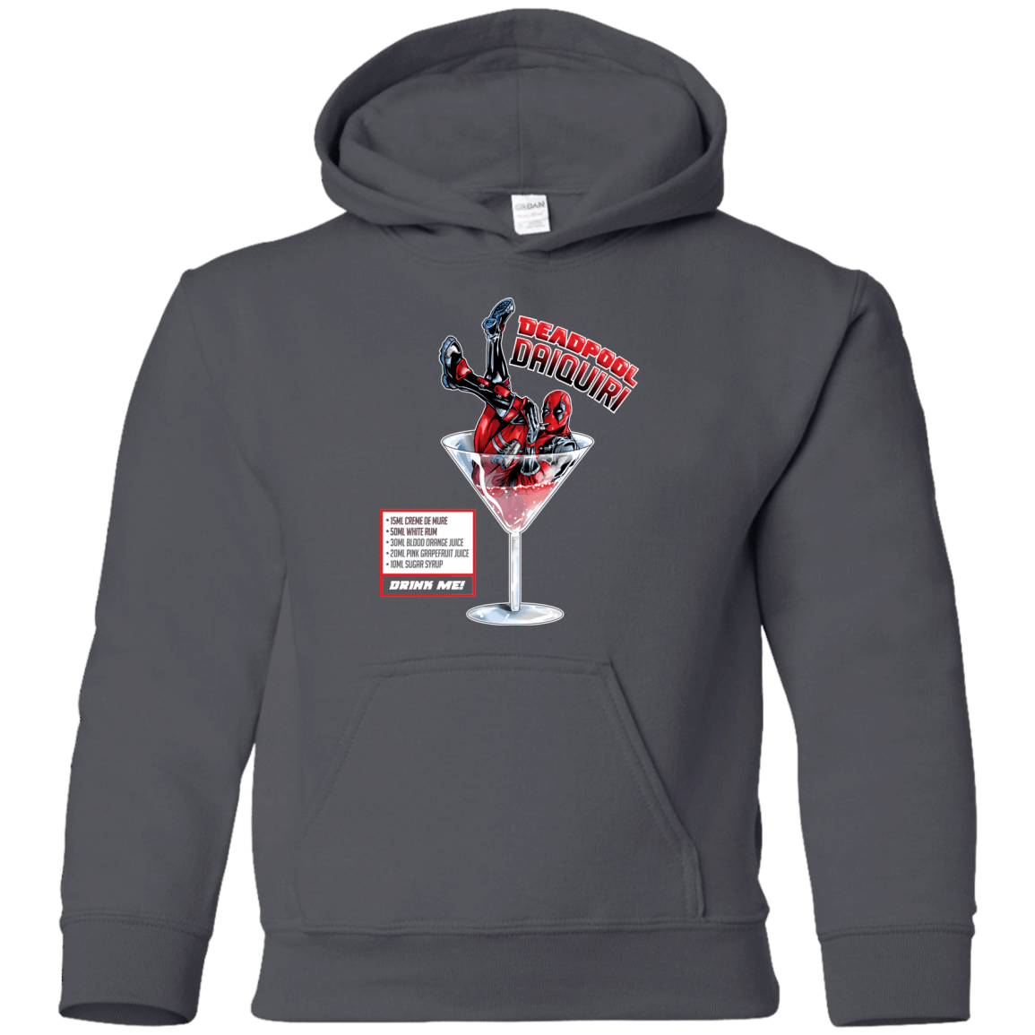 Sweatshirts Charcoal / YS Deadpool Daiquiri Youth Hoodie