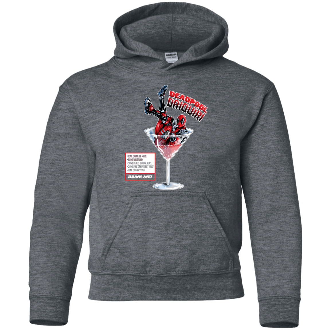 Sweatshirts Dark Heather / YS Deadpool Daiquiri Youth Hoodie