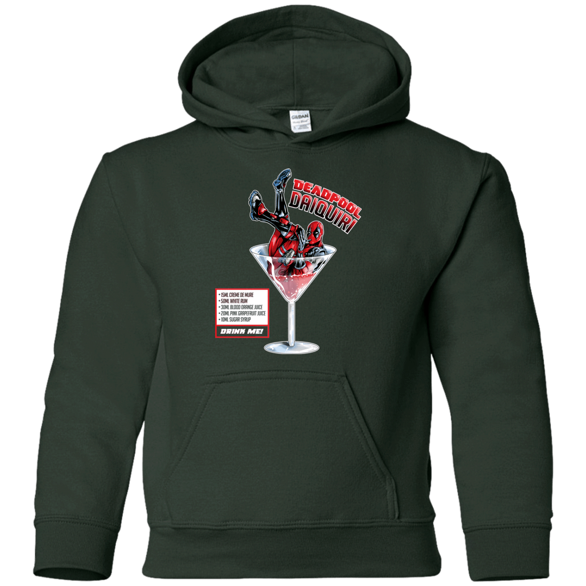 Sweatshirts Forest Green / YS Deadpool Daiquiri Youth Hoodie