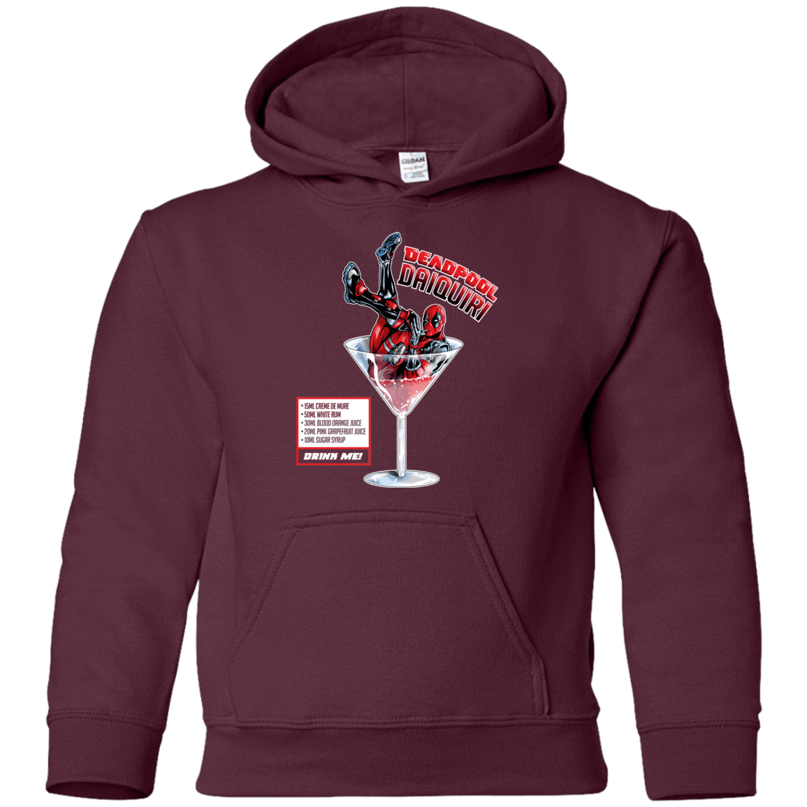 Sweatshirts Maroon / YS Deadpool Daiquiri Youth Hoodie