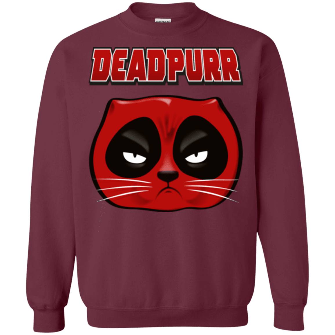 Sweatshirts Maroon / Small Deadpurr2 Crewneck Sweatshirt