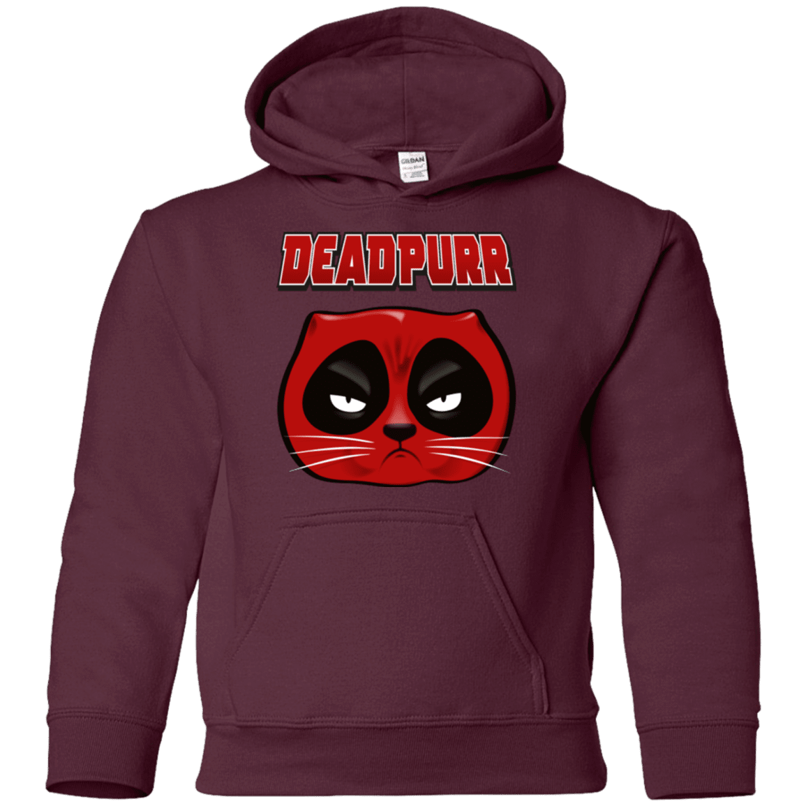 Sweatshirts Maroon / YS Deadpurr2 Youth Hoodie