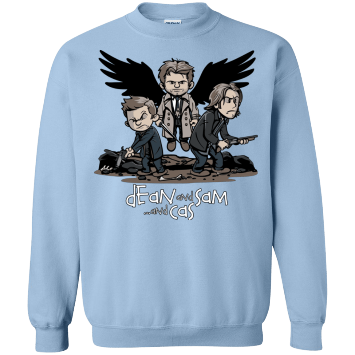 Sweatshirts Light Blue / Small Dean Sam Cas Crewneck Sweatshirt