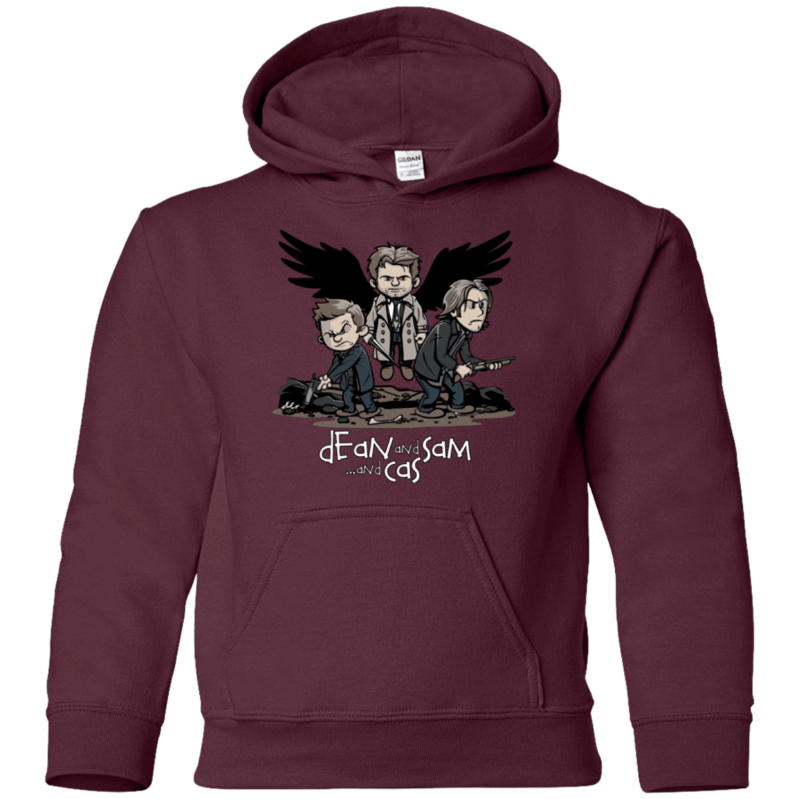 Sweatshirts Maroon / YS Dean Sam Cas Youth Hoodie