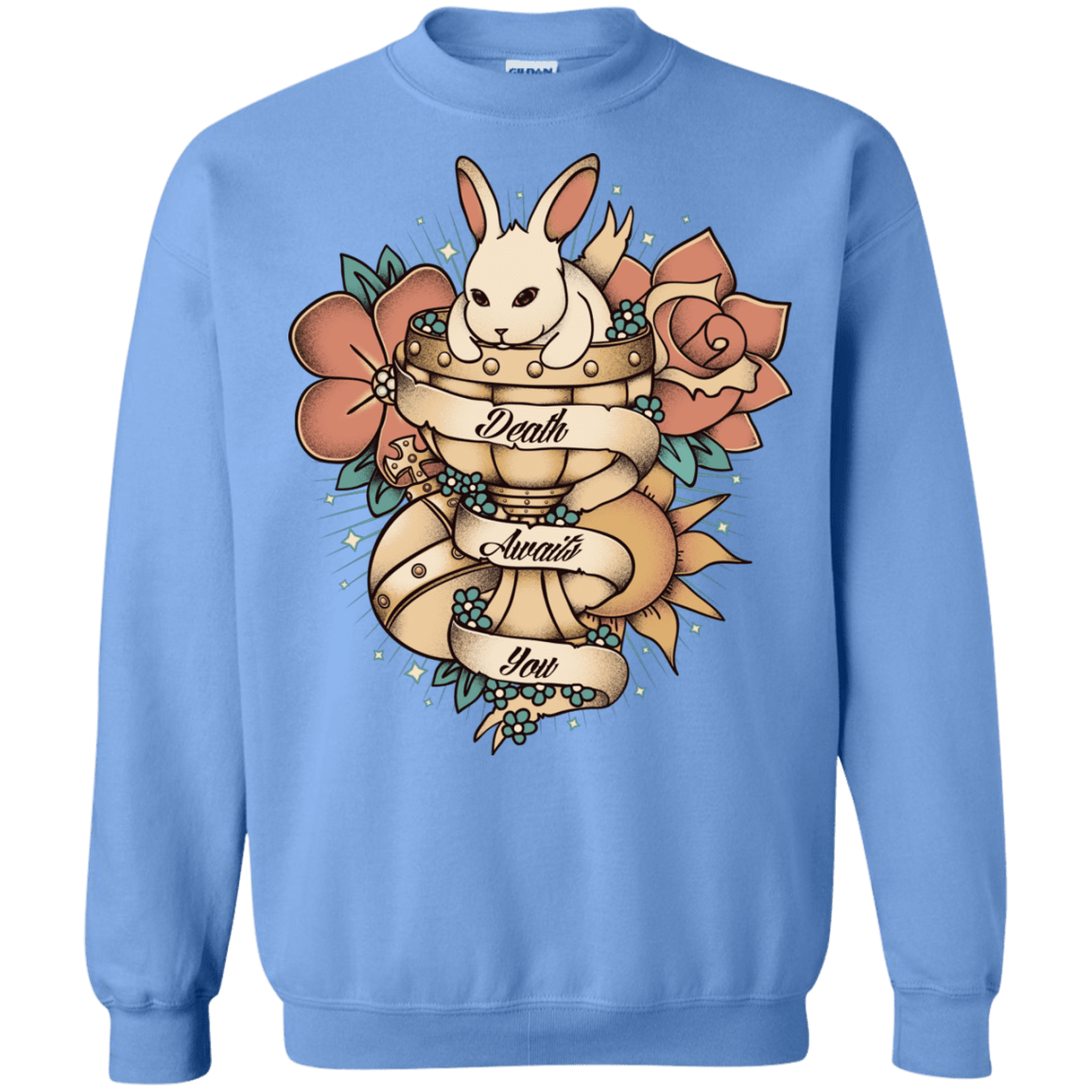 Sweatshirts Carolina Blue / Small Death Awaits You Crewneck Sweatshirt