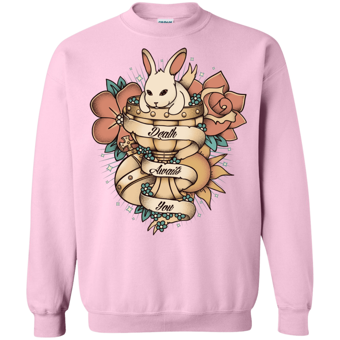 Sweatshirts Light Pink / Small Death Awaits You Crewneck Sweatshirt