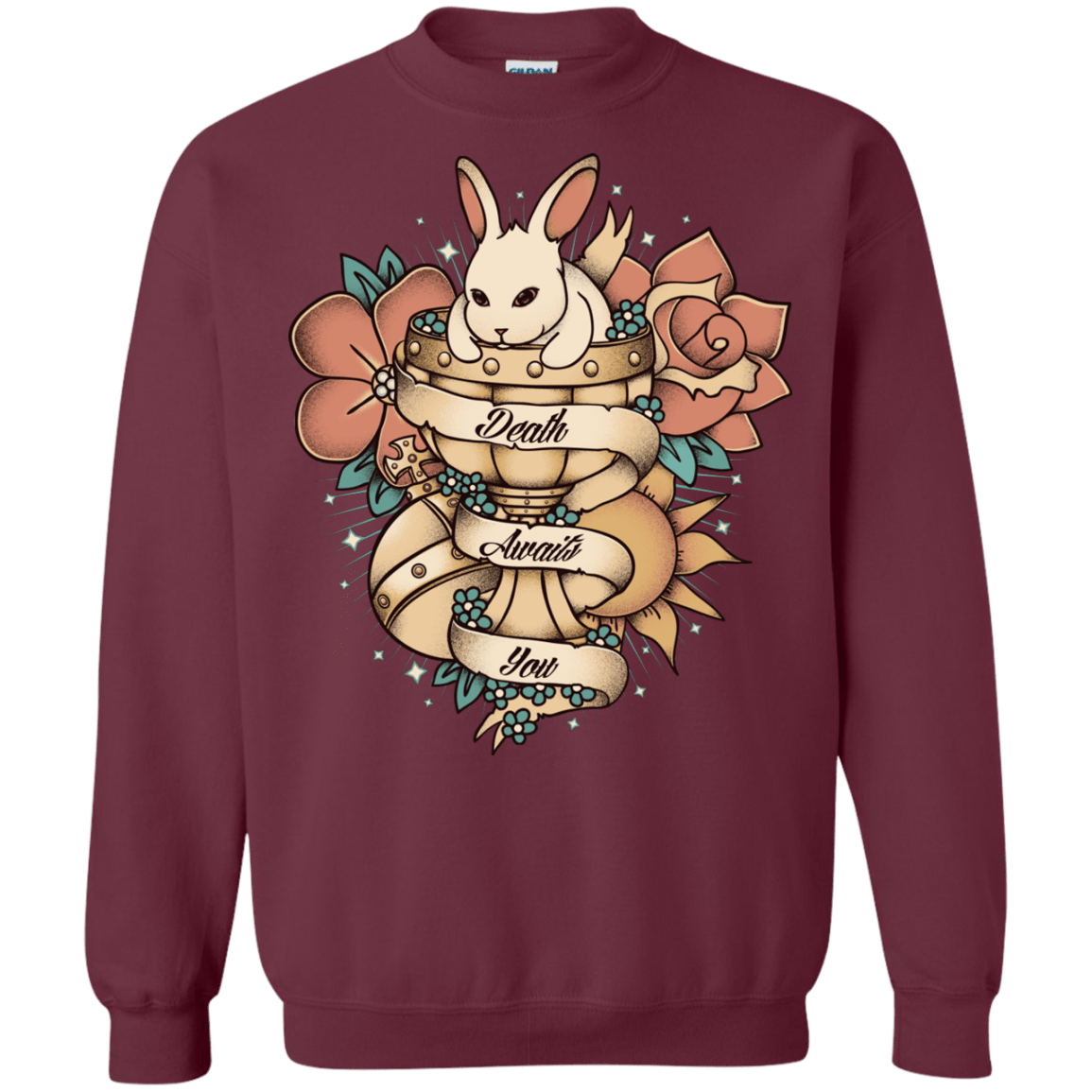 Sweatshirts Maroon / Small Death Awaits You Crewneck Sweatshirt