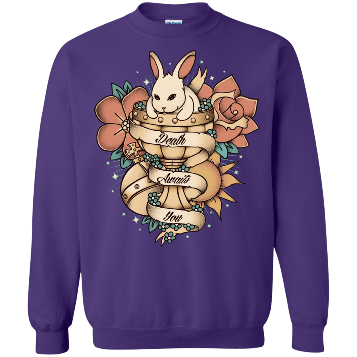 Sweatshirts Purple / Small Death Awaits You Crewneck Sweatshirt