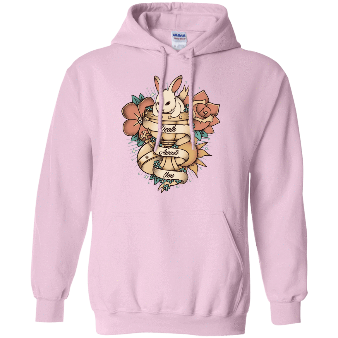 Sweatshirts Light Pink / Small Death Awaits You Pullover Hoodie