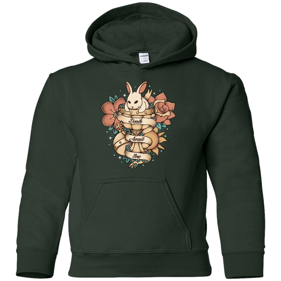 Sweatshirts Forest Green / YS Death Awaits You Youth Hoodie