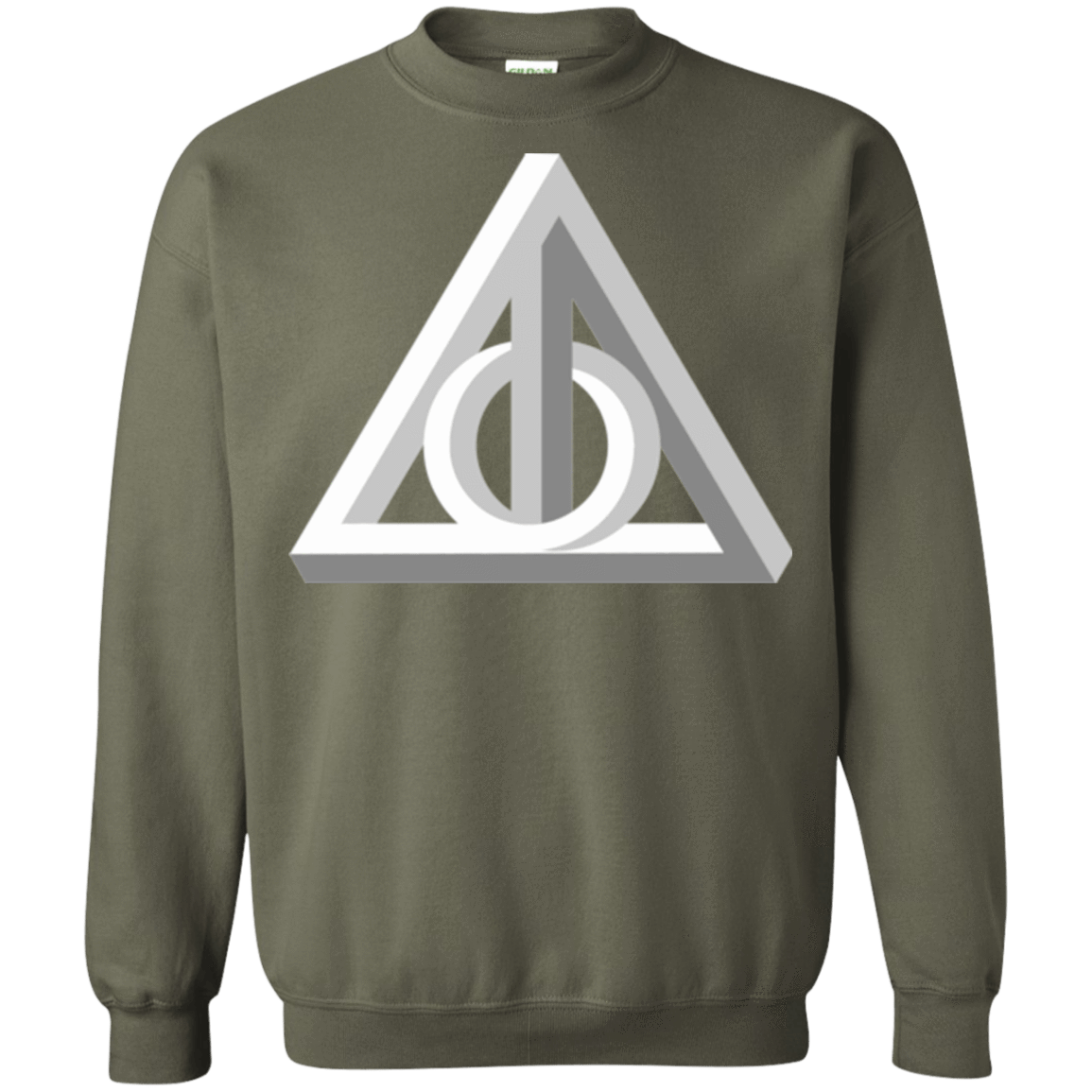 Sweatshirts Military Green / Small Deathly Impossible Hallows Crewneck Sweatshirt