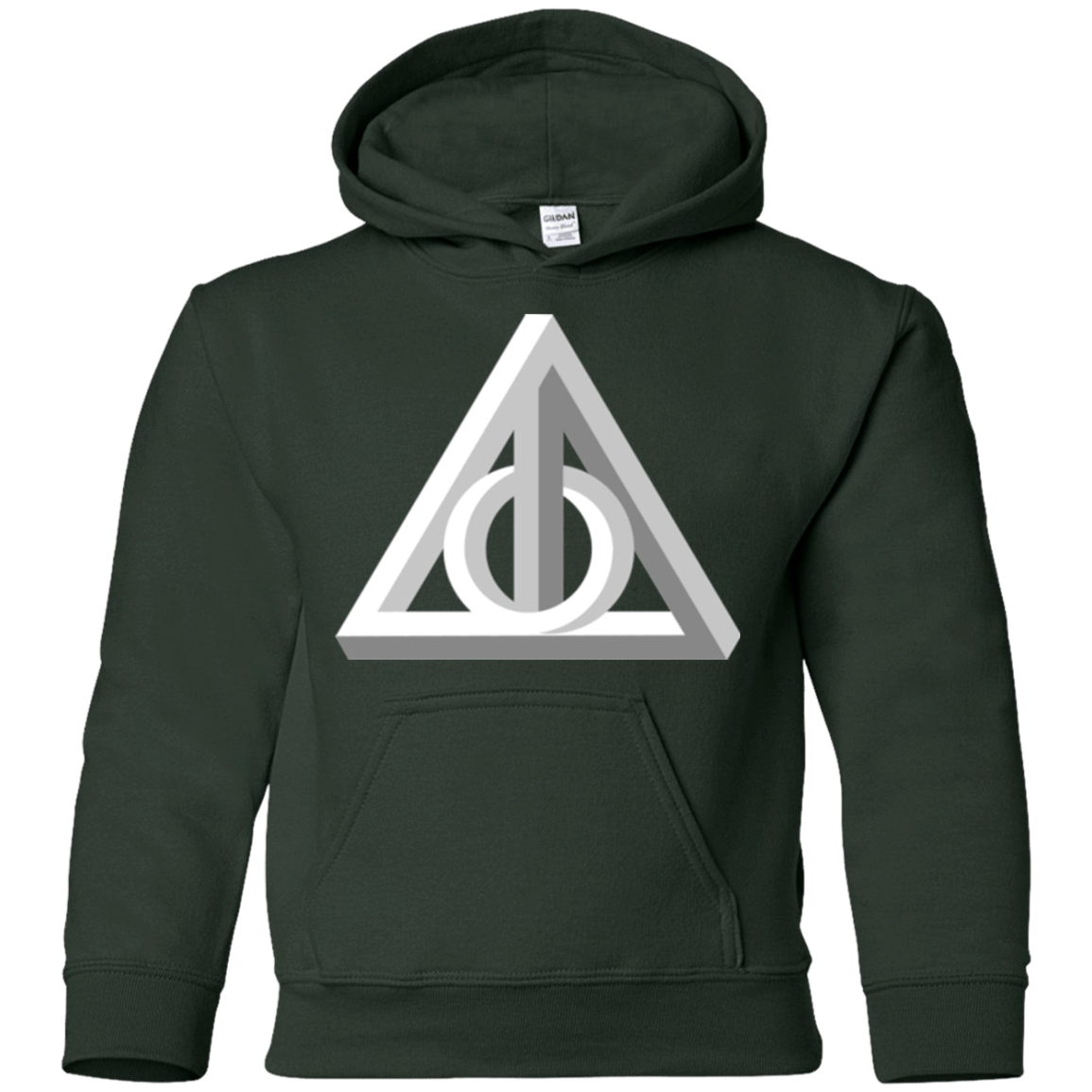 Sweatshirts Forest Green / YS Deathly Impossible Hallows Youth Hoodie