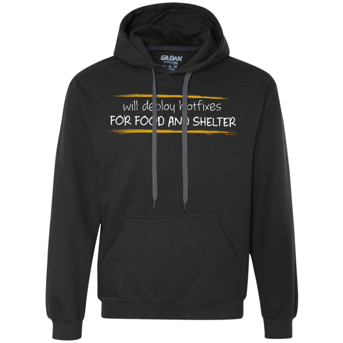 Sweatshirts Black / Small Deploying Hotfixes For Food And Shelter Premium Fleece Hoodie