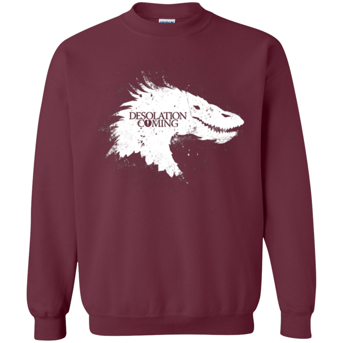 Sweatshirts Maroon / Small Desolation is Coming white Crewneck Sweatshirt