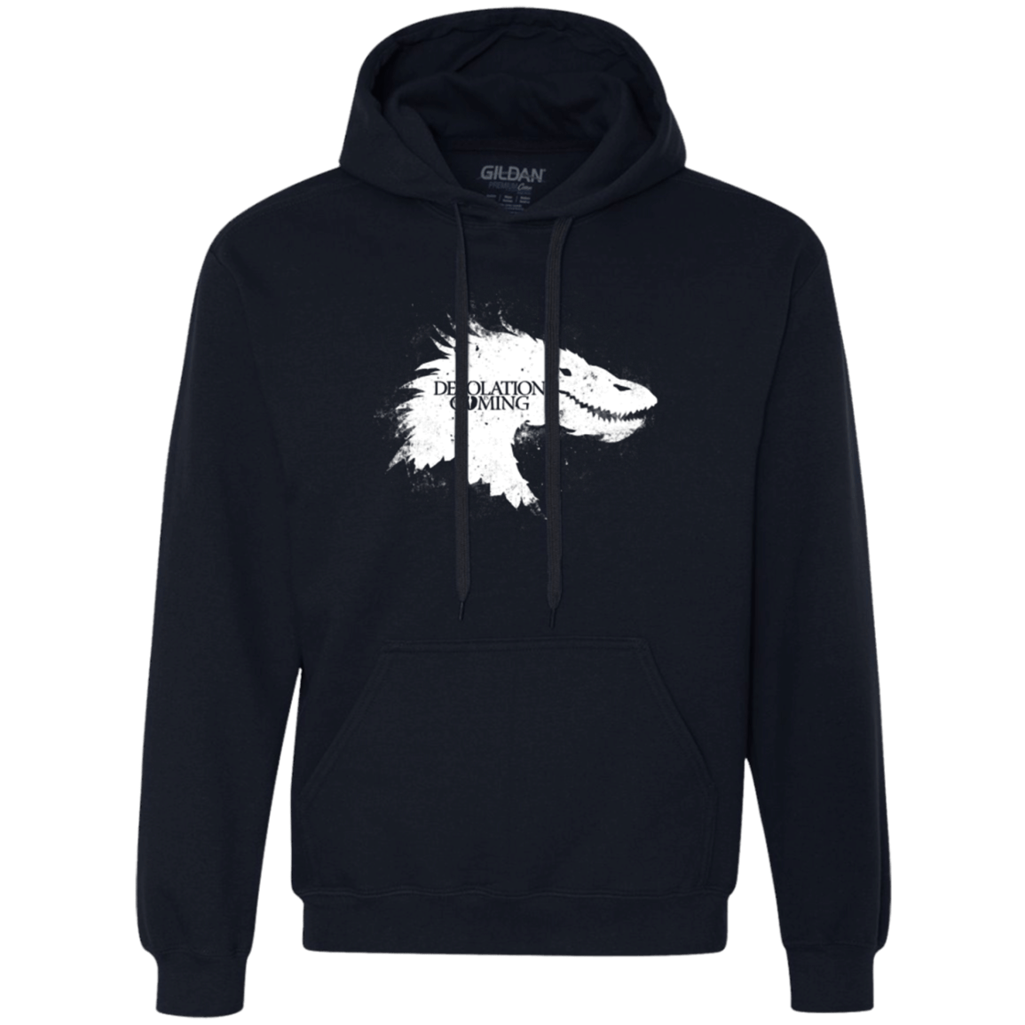 Sweatshirts Navy / Small Desolation is Coming white Premium Fleece Hoodie