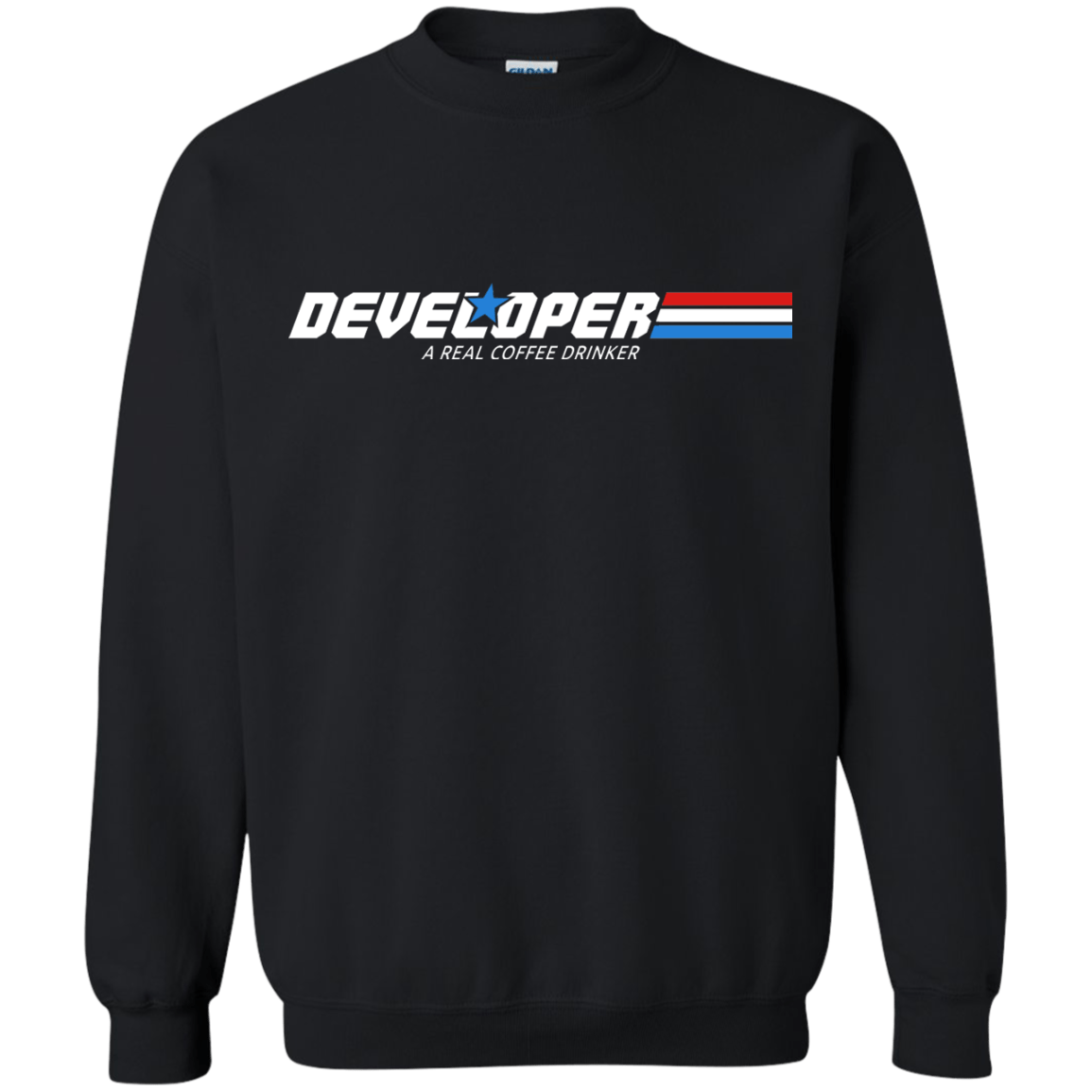 Sweatshirts Black / Small Developer - A Real Coffee Drinker Crewneck Sweatshirt