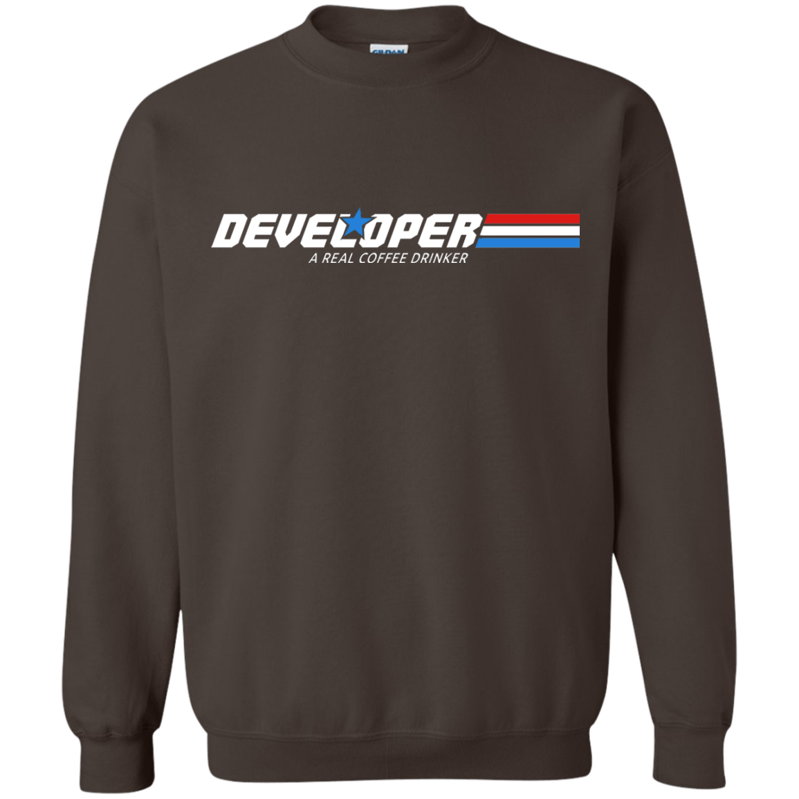 Sweatshirts Dark Chocolate / Small Developer - A Real Coffee Drinker Crewneck Sweatshirt