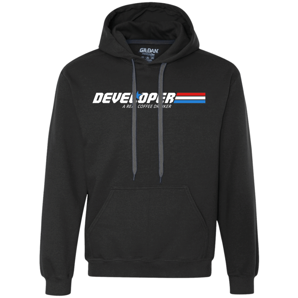 Sweatshirts Black / Small Developer - A Real Coffee Drinker Premium Fleece Hoodie