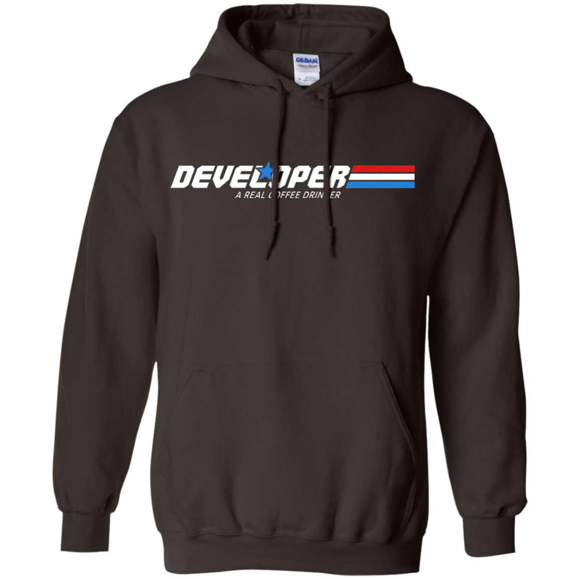 Sweatshirts Dark Chocolate / Small Developer - A Real Coffee Drinker Pullover Hoodie