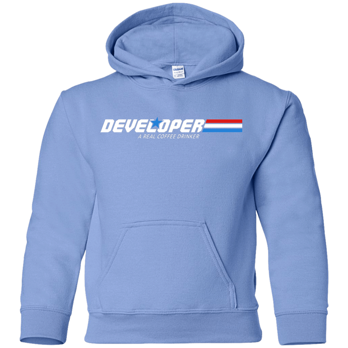 Sweatshirts Carolina Blue / YS Developer - A Real Coffee Drinker Youth Hoodie