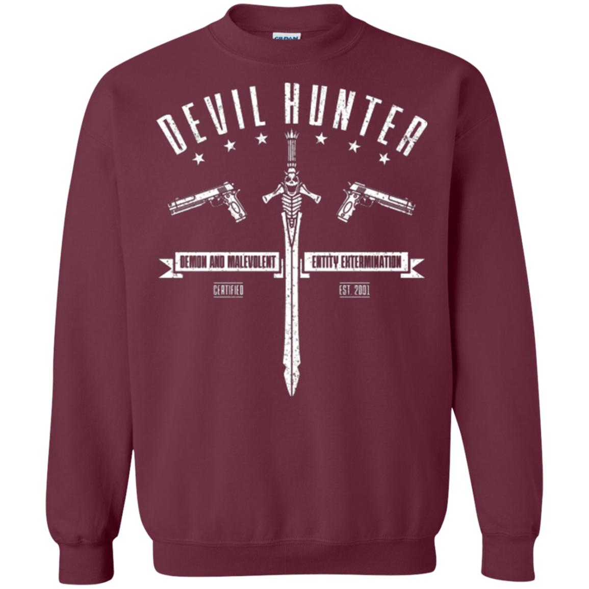 Sweatshirts Maroon / Small Devil hunter Crewneck Sweatshirt