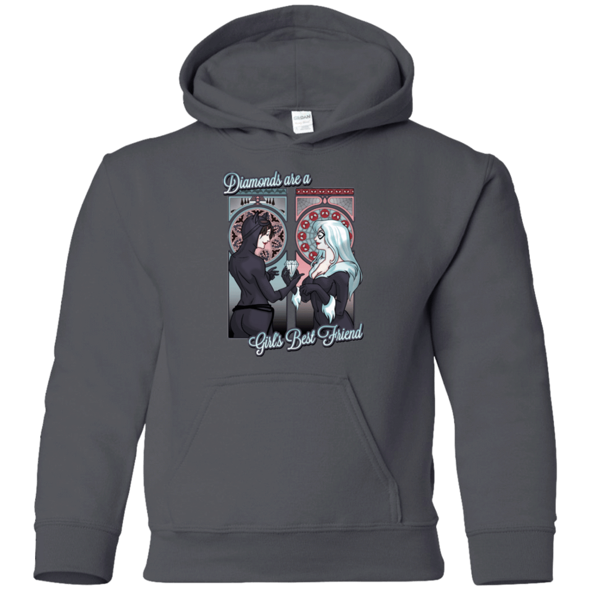 Sweatshirts Charcoal / YS Diamonds are a Girl's Best Friend Youth Hoodie