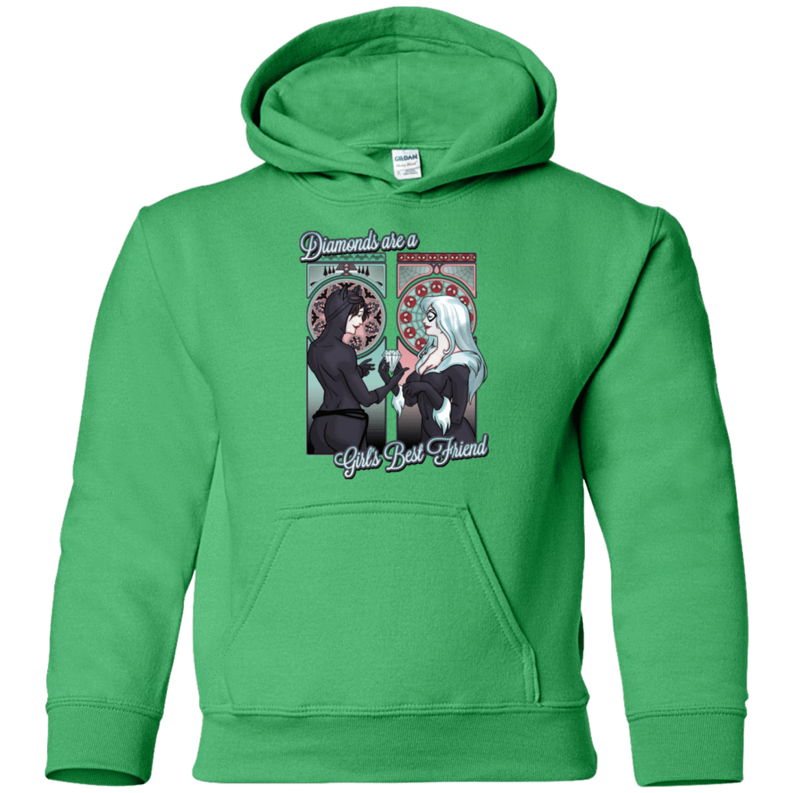 Sweatshirts Irish Green / YS Diamonds are a Girl's Best Friend Youth Hoodie