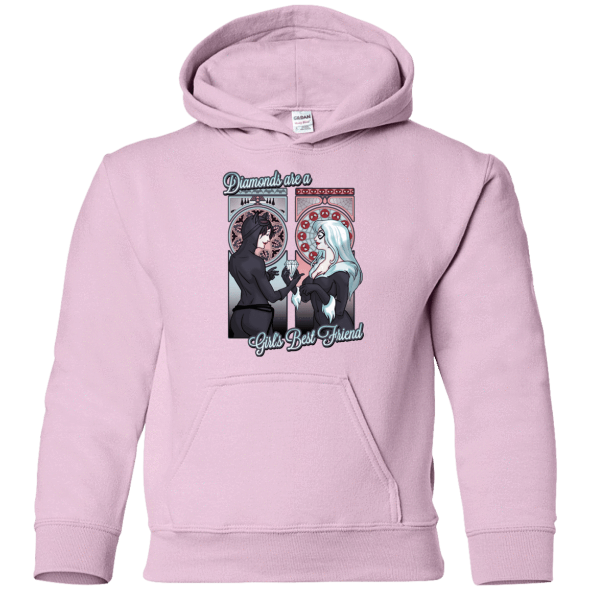 Sweatshirts Light Pink / YS Diamonds are a Girl's Best Friend Youth Hoodie