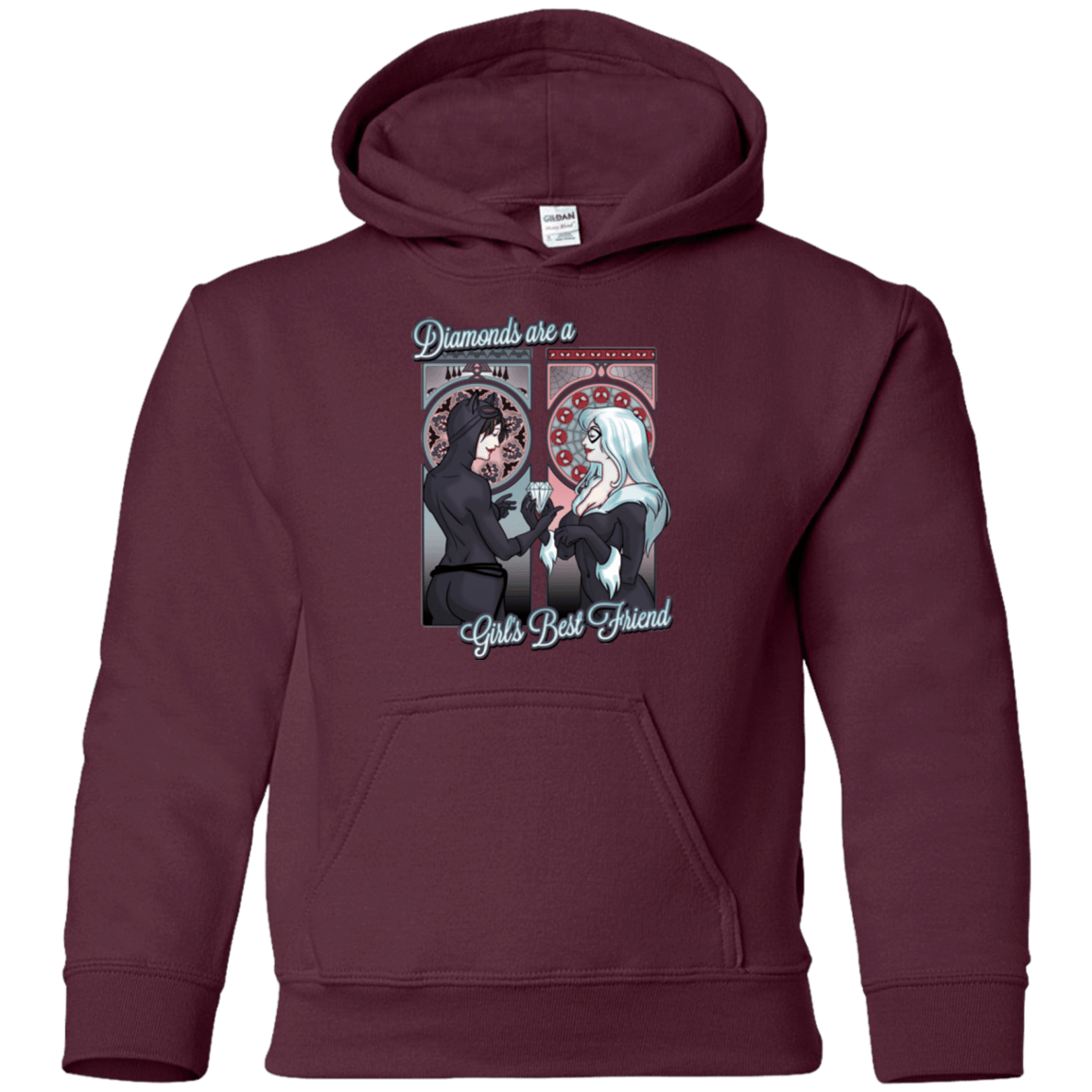 Sweatshirts Maroon / YS Diamonds are a Girl's Best Friend Youth Hoodie