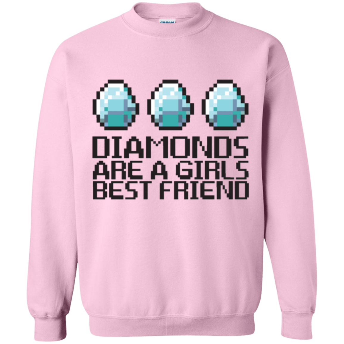 Sweatshirts Light Pink / Small Diamonds Are A Girls Best Friend Crewneck Sweatshirt