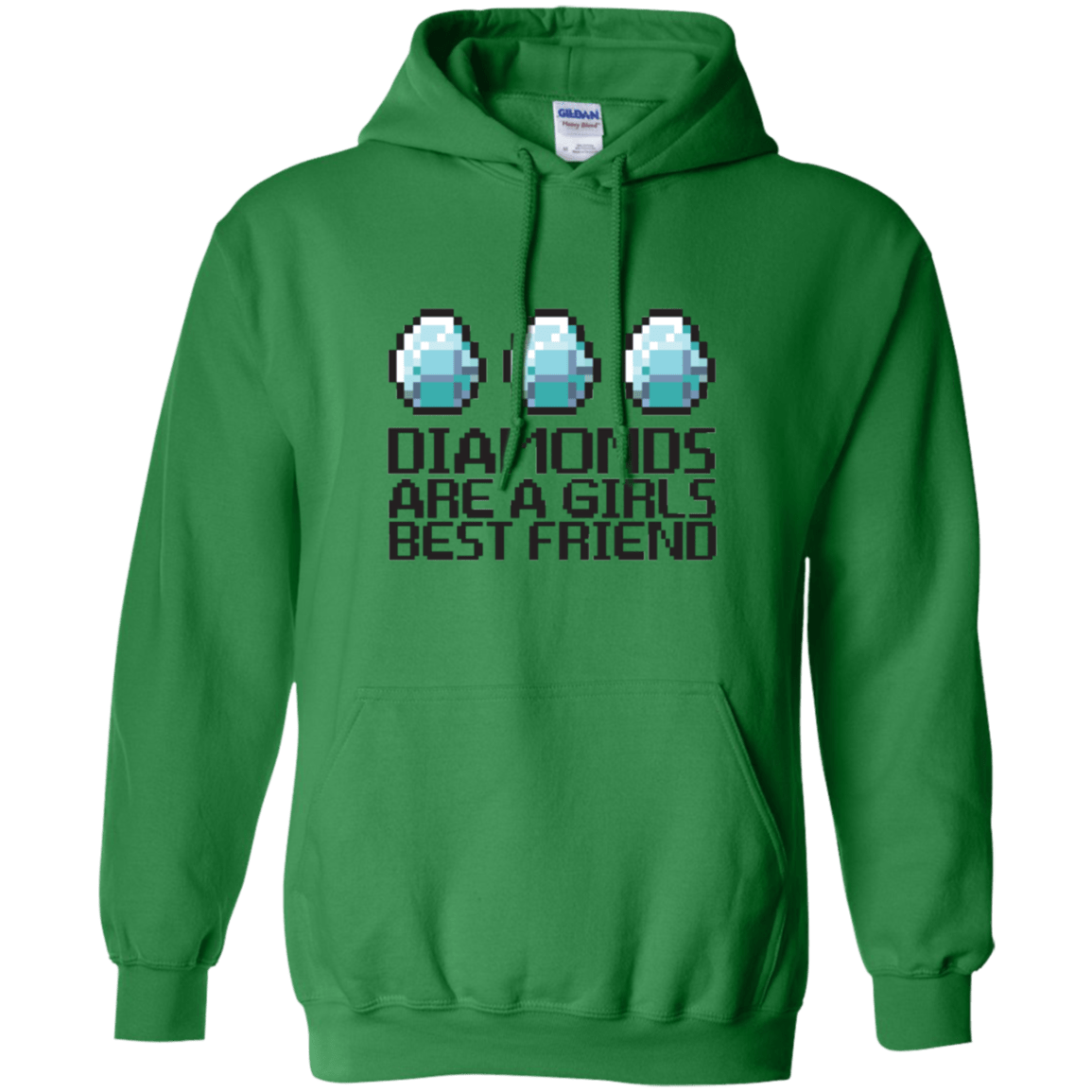 Sweatshirts Irish Green / Small Diamonds Are A Girls Best Friend Pullover Hoodie