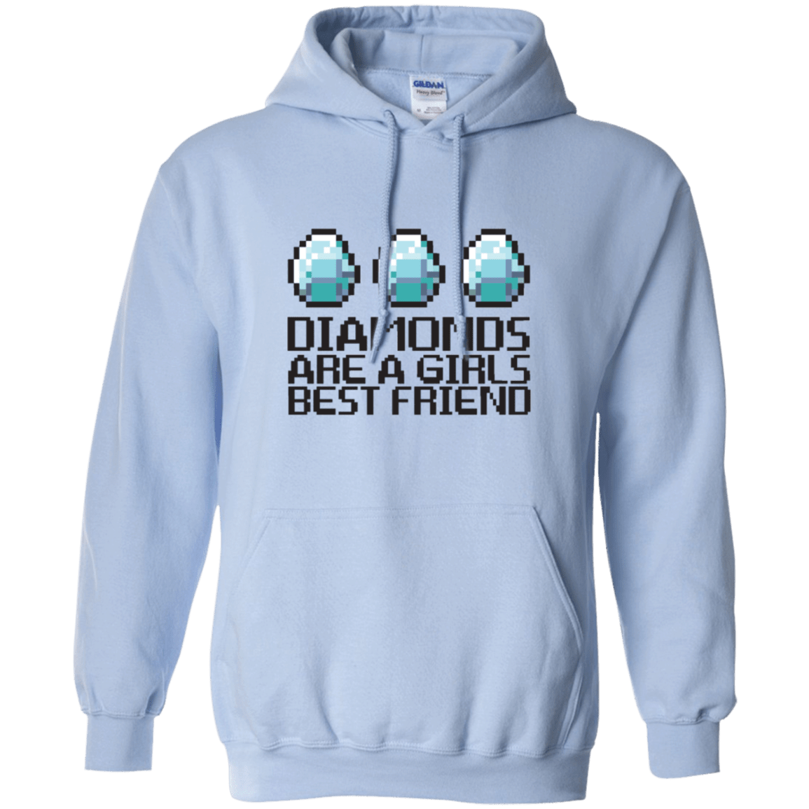 Sweatshirts Light Blue / Small Diamonds Are A Girls Best Friend Pullover Hoodie