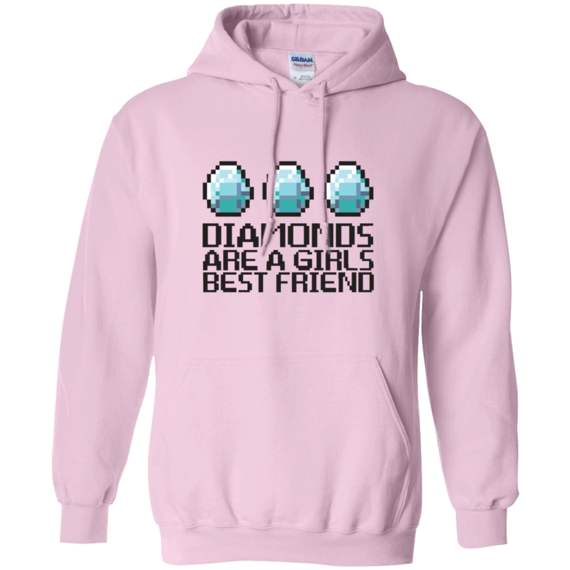 Sweatshirts Light Pink / Small Diamonds Are A Girls Best Friend Pullover Hoodie